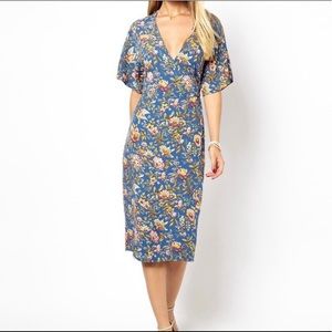 Bohemian floral wrap dress